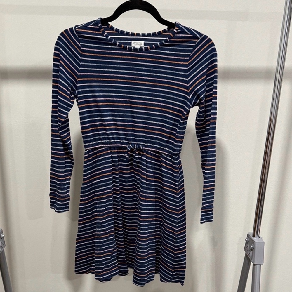 Gymboree Navy and Pink Striped Long-Sleeve Casual Dress